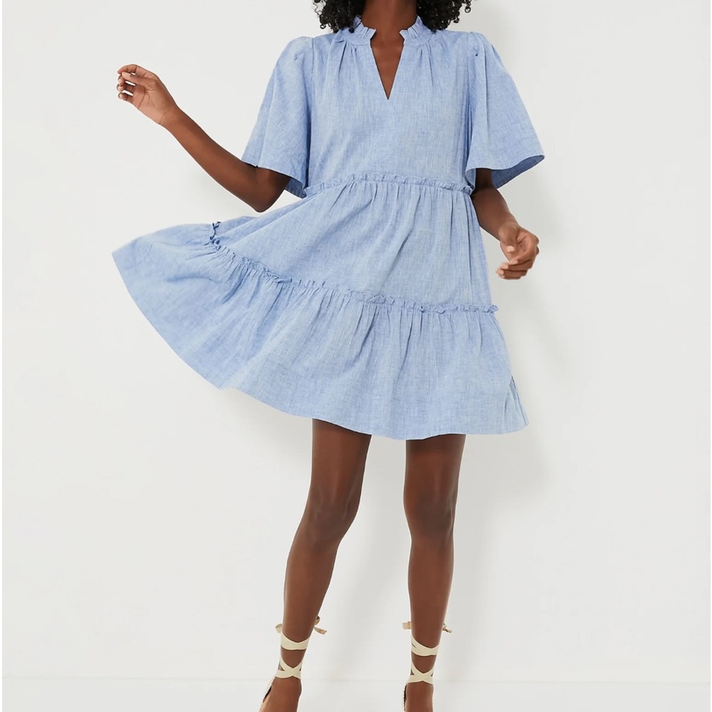 Tuckernuck Sky Blue Tiered Mini Dress
